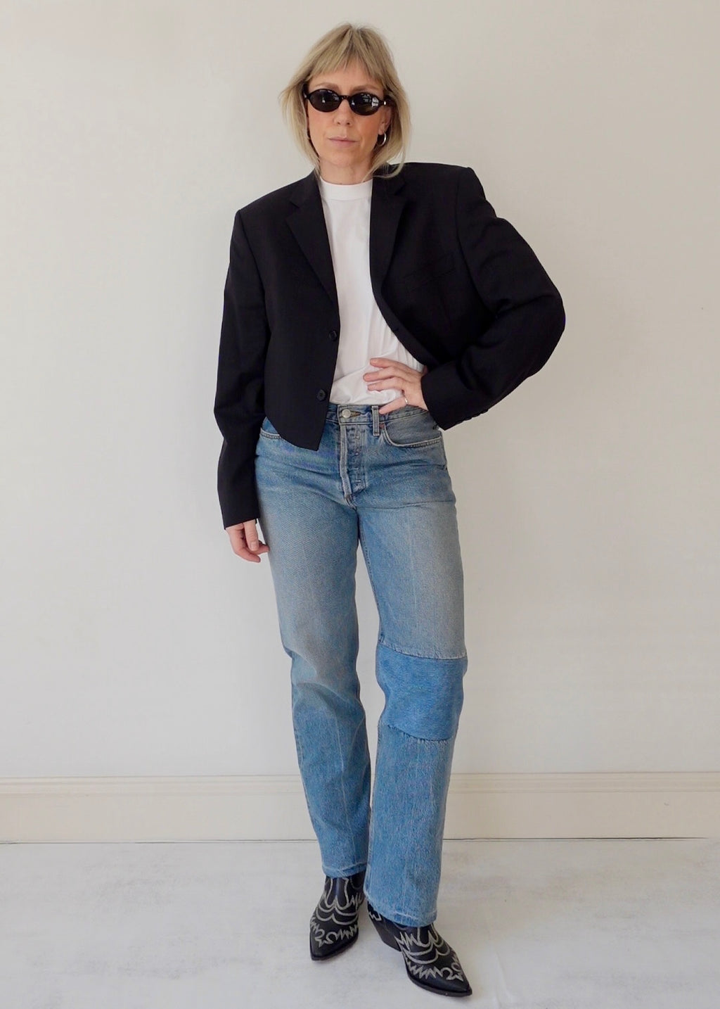 The Jane Jacket - Black Pinstripe