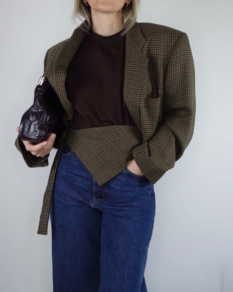 The Jane Jacket - Brown Hounsdtooth