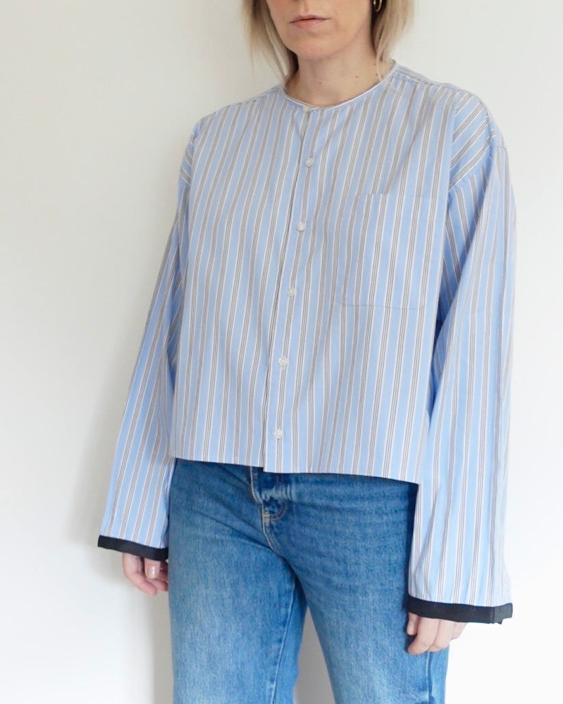 The Occasion Shirt - Blue and Black Stripe