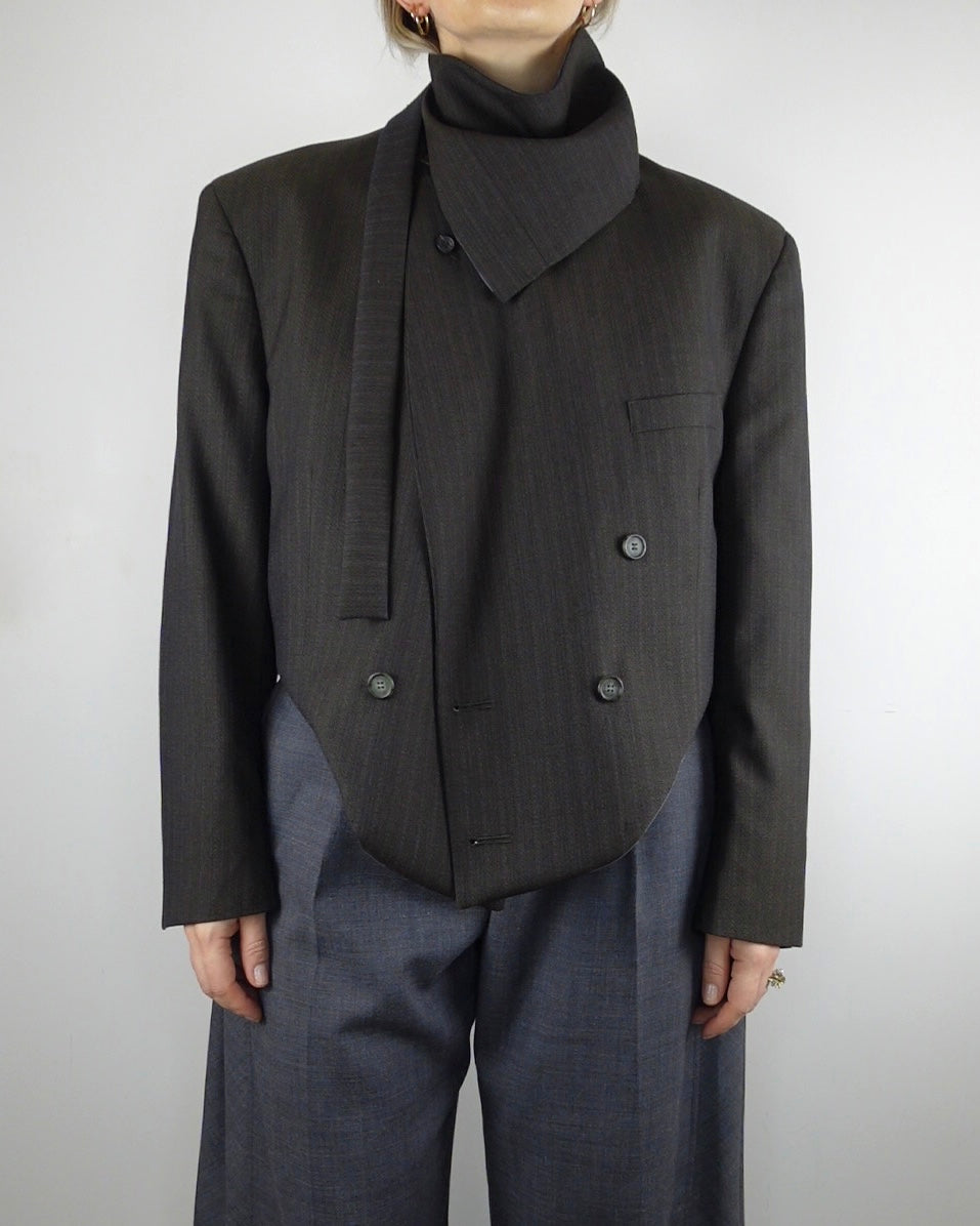 The Jane Jacket - Dark Brown Herringbone