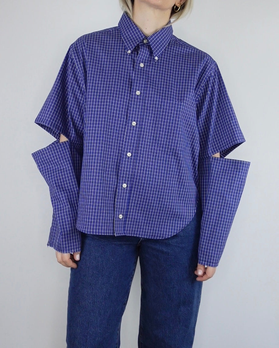 The Vacation Shirt - Cobalt Check