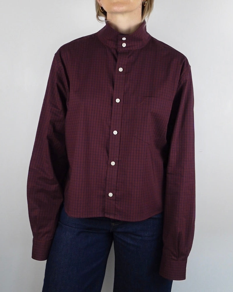 The Work Shirt - Burgundy Check