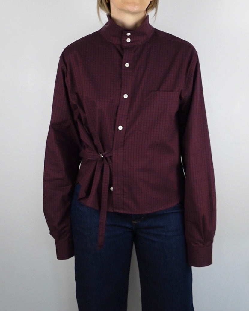 The Work Shirt - Burgundy Check