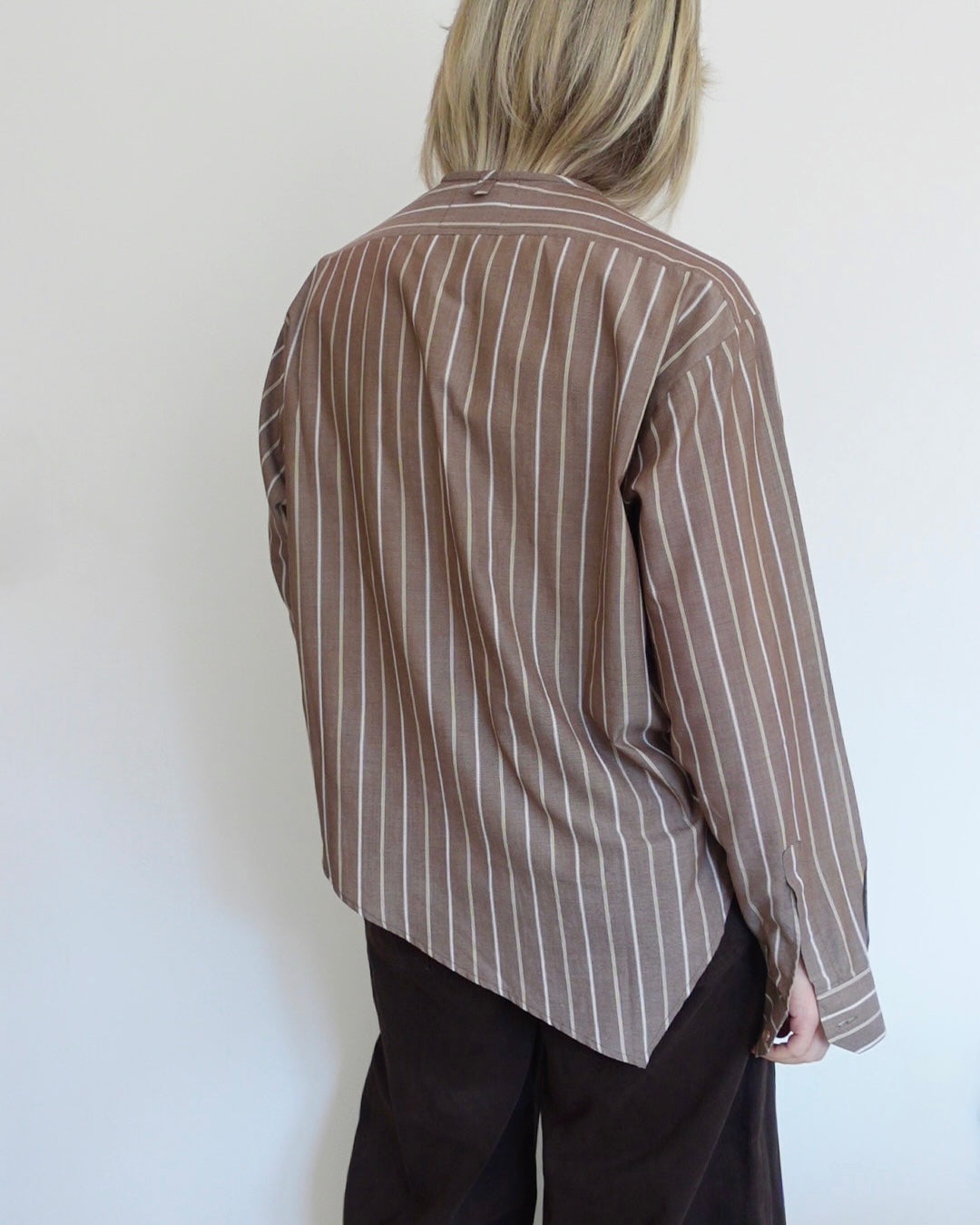 The V Shirt - Brown Stripe