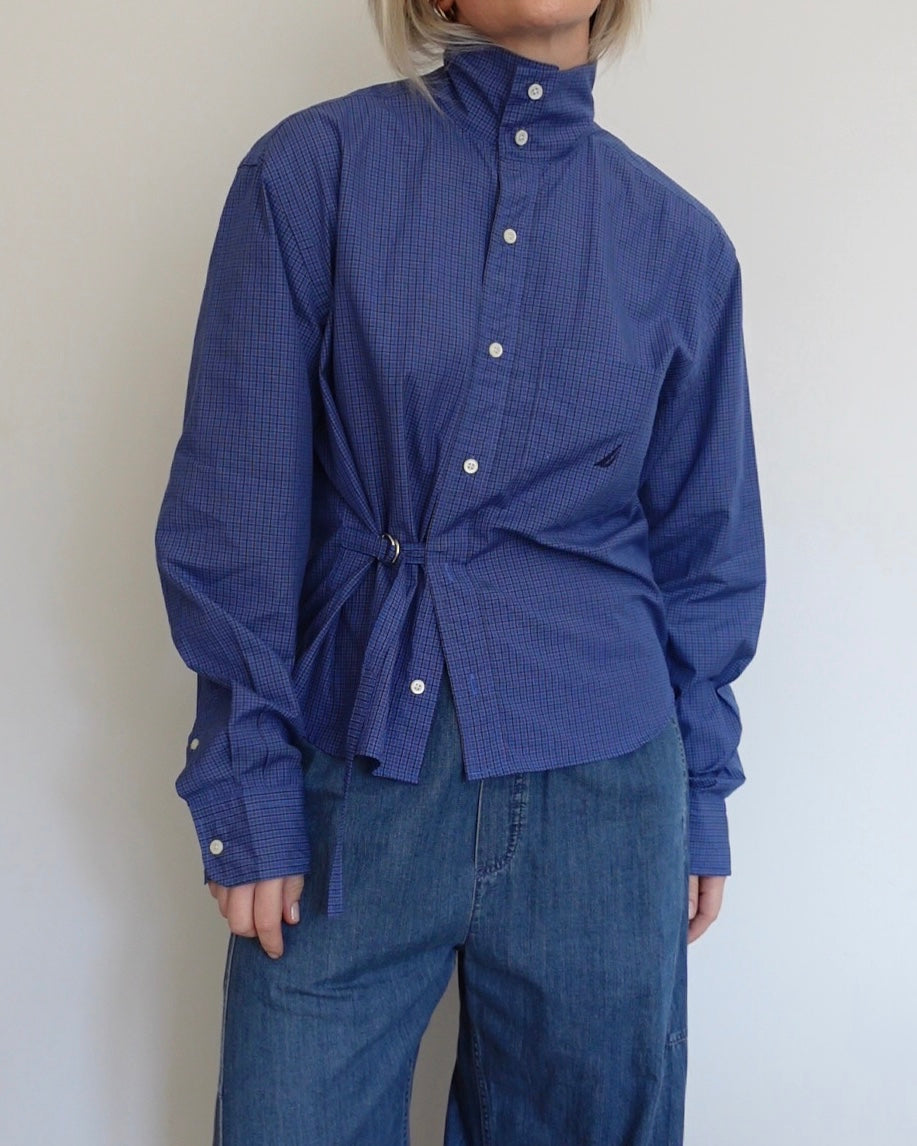 The Funnel Shirt - Blue and Navy Check