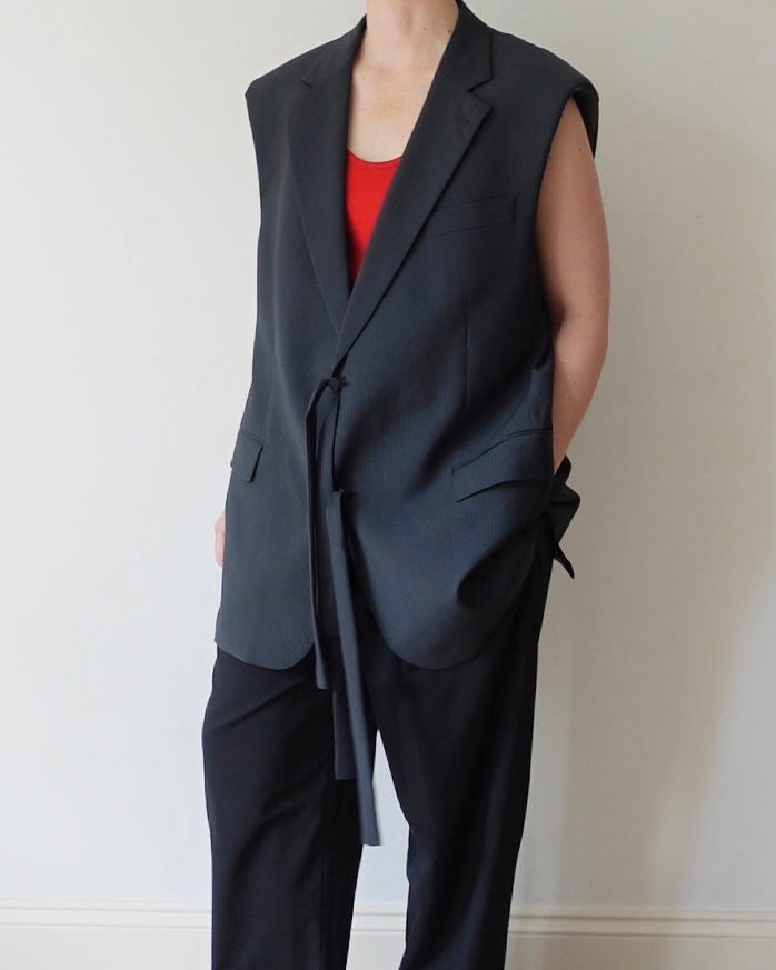 The Modify Blazer - Dark Grey Pinstripe