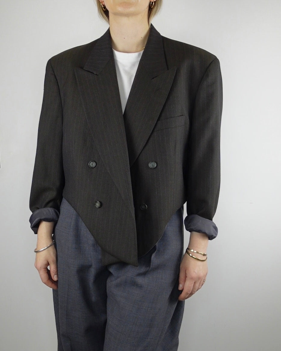 The Jane Jacket - Dark Brown Herringbone