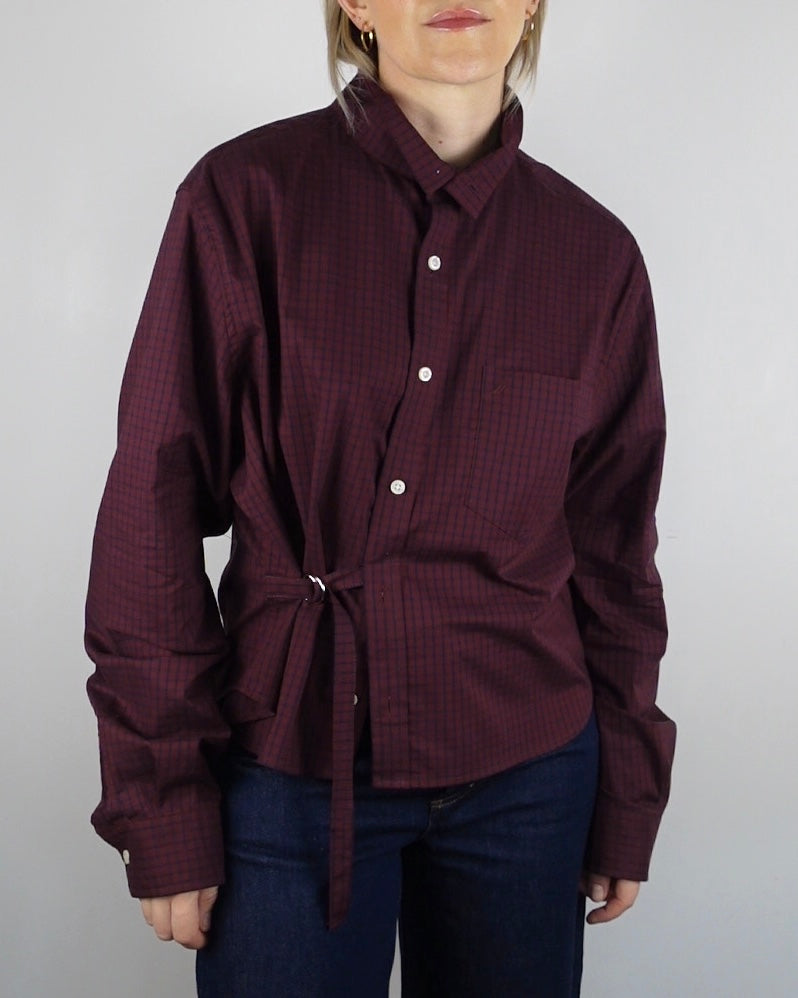 The Work Shirt - Burgundy Check