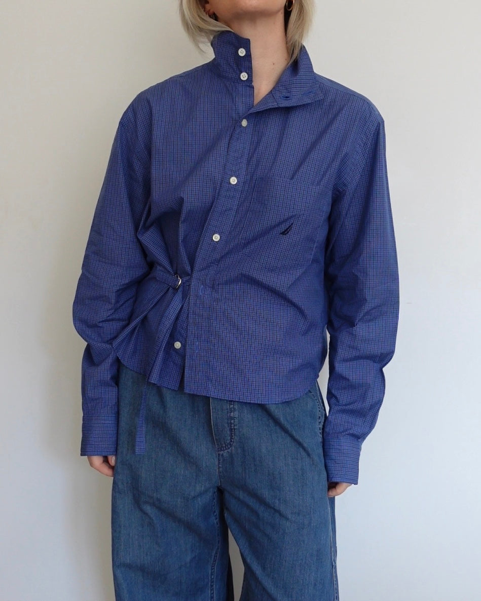 The Funnel Shirt - Blue and Navy Check