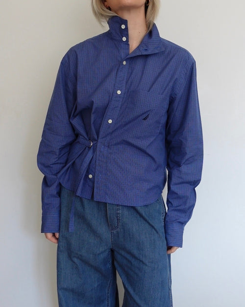 The Funnel Shirt - Blue and Navy Check