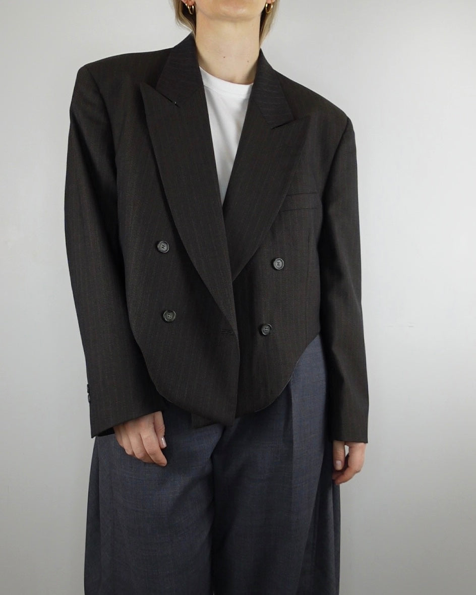 The Jane Jacket - Dark Brown Herringbone