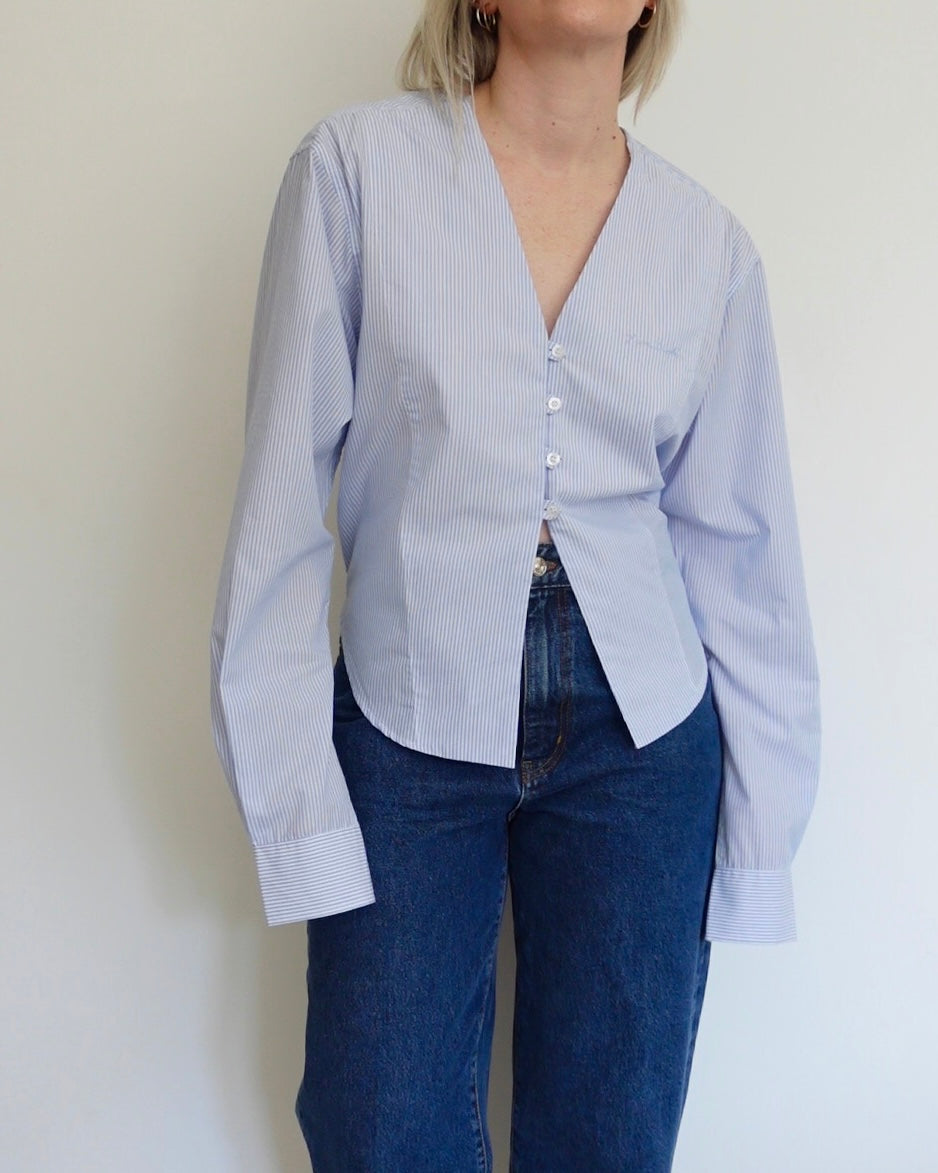 The V Shirt - Blue Stripe