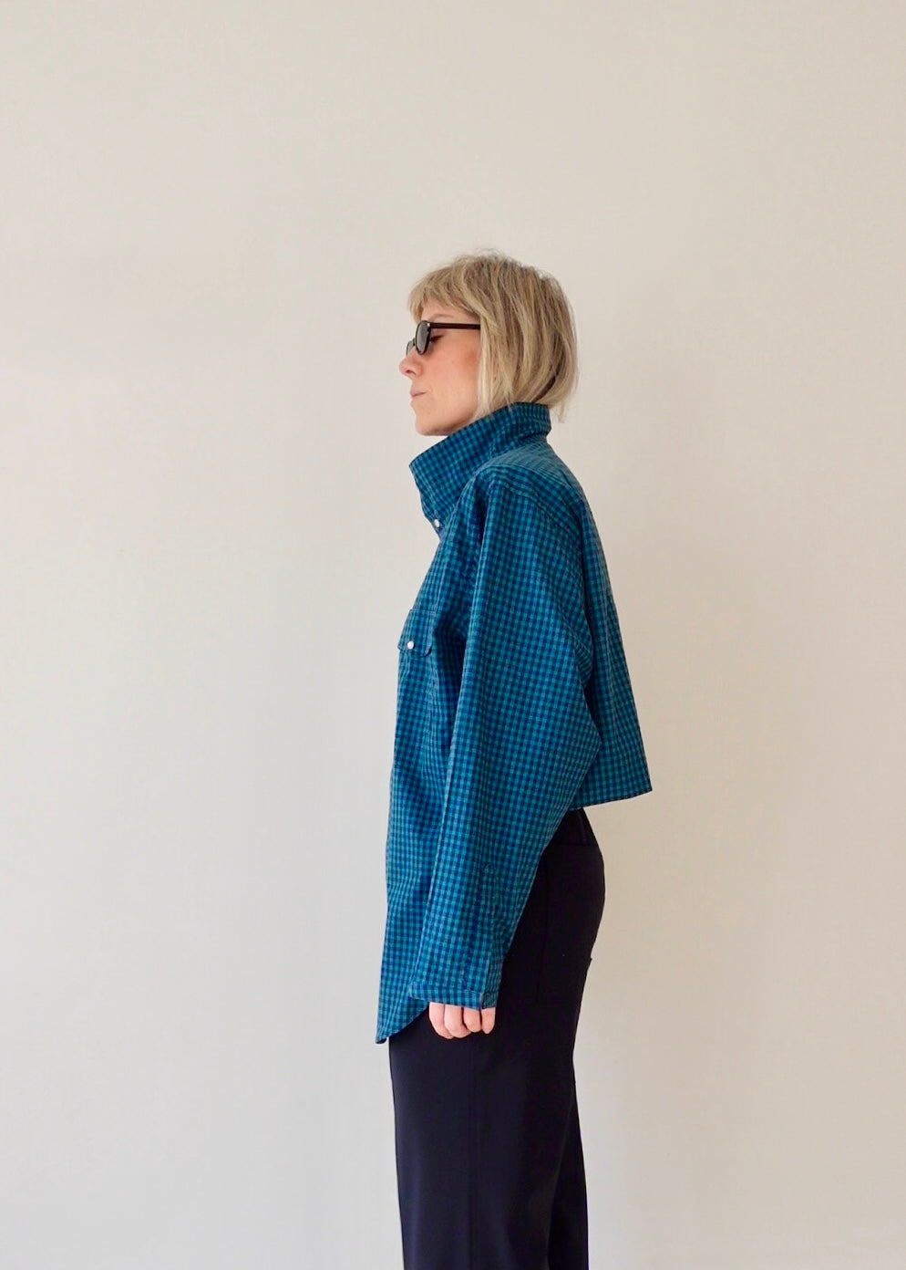 The Frame - Navy and Green Check