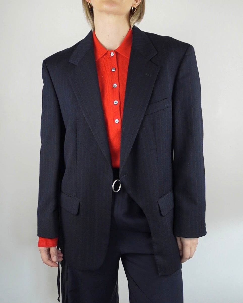 The Miles Blazer - Navy Pinstripe