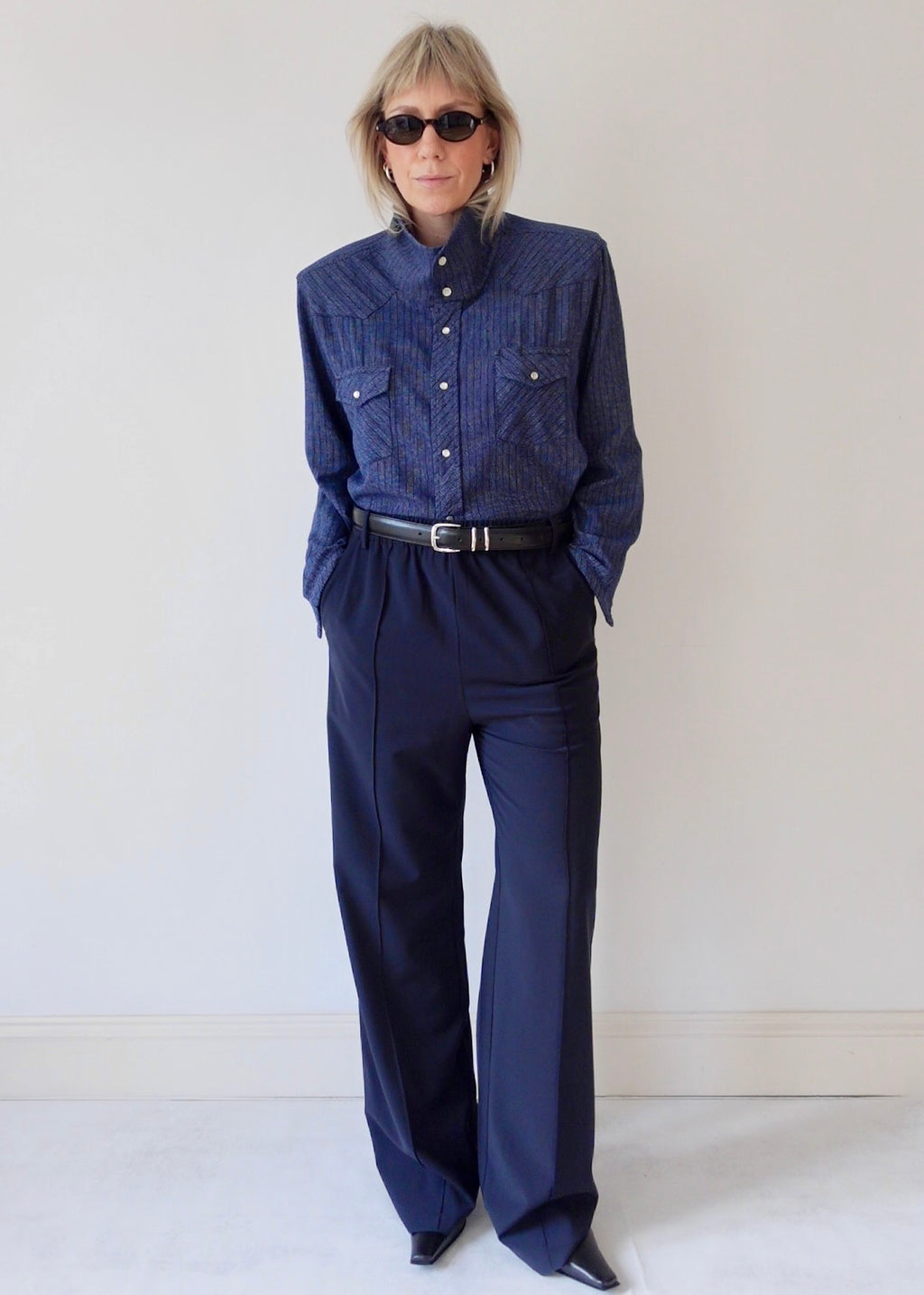 The Frame - Navy Pinstripe
