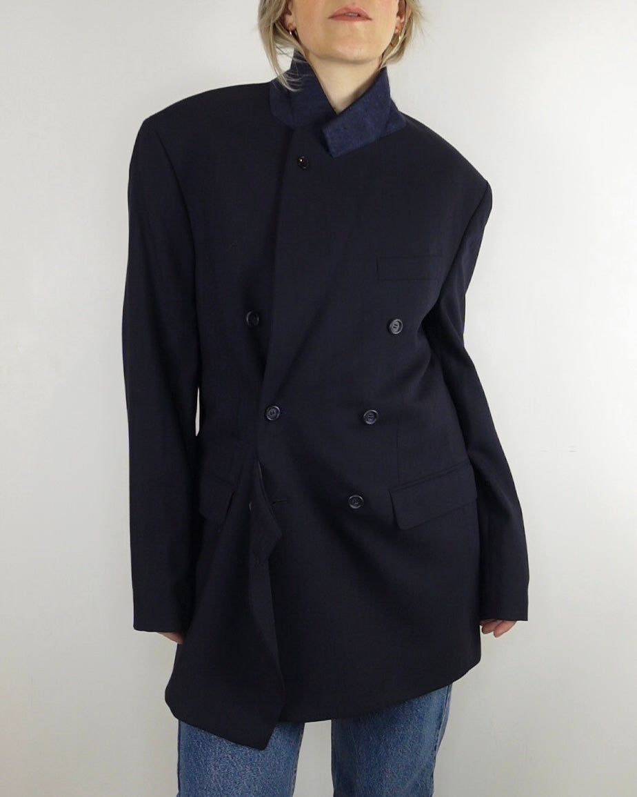 The Modern Blazer - Navy Shadow Stripe