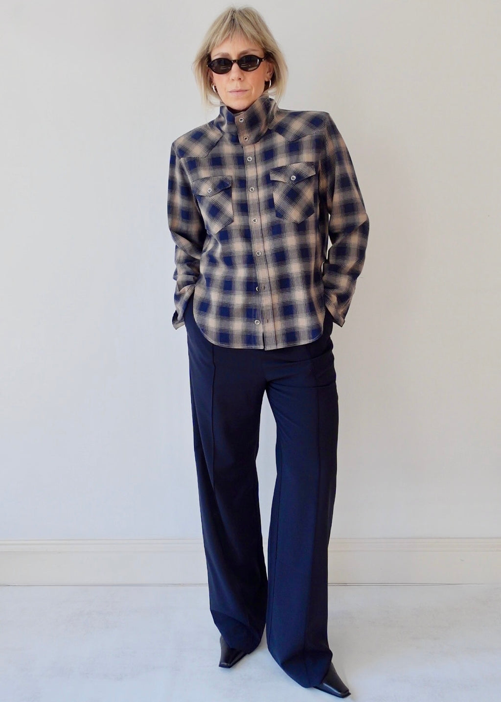 The Frame - Navy Check