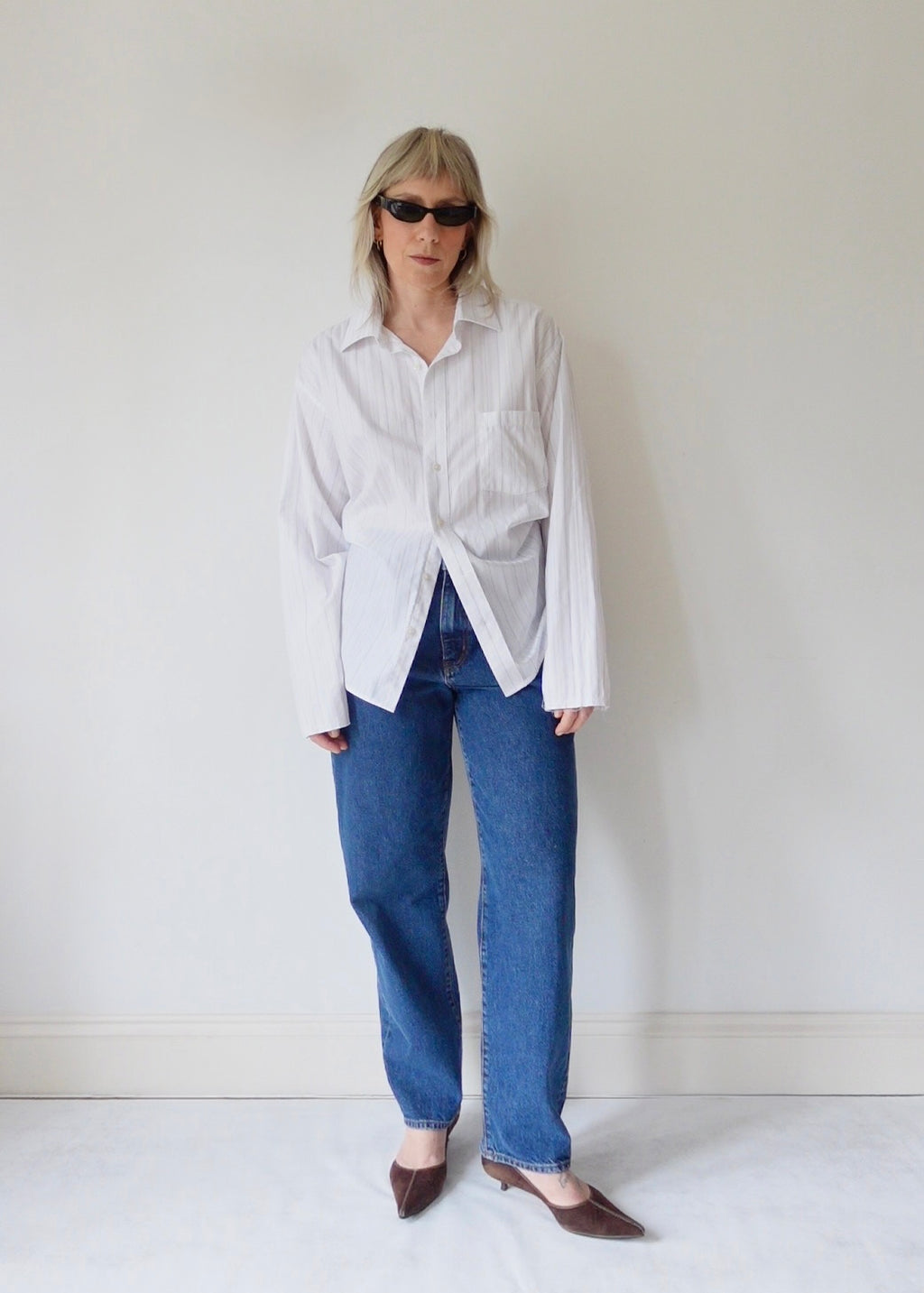 The Form - White Dobby Stripe