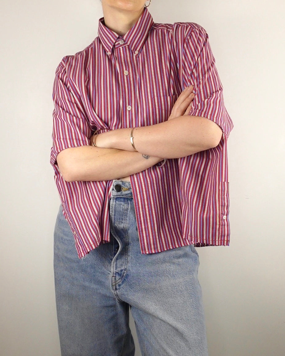 The Vacation Shirt - Red and Blue Stripe