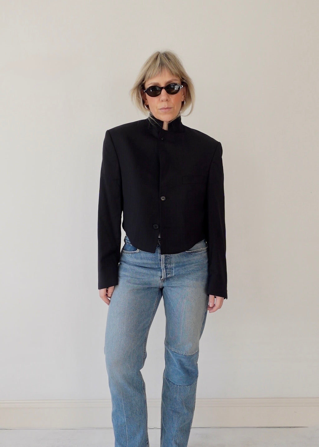 The Jane Jacket - Black Pinstripe