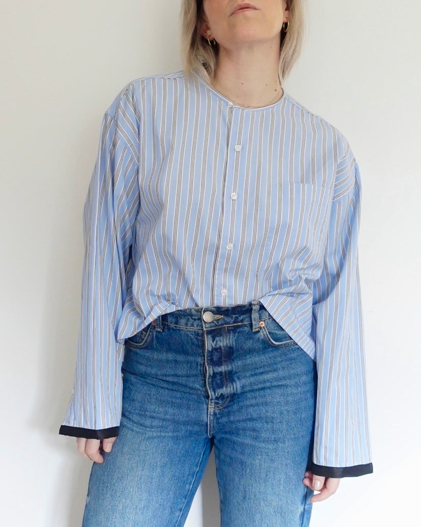 The Occasion Shirt - Blue and Black Stripe