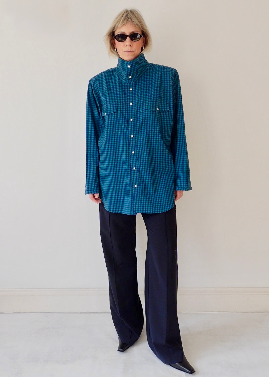 The Frame - Navy and Green Check