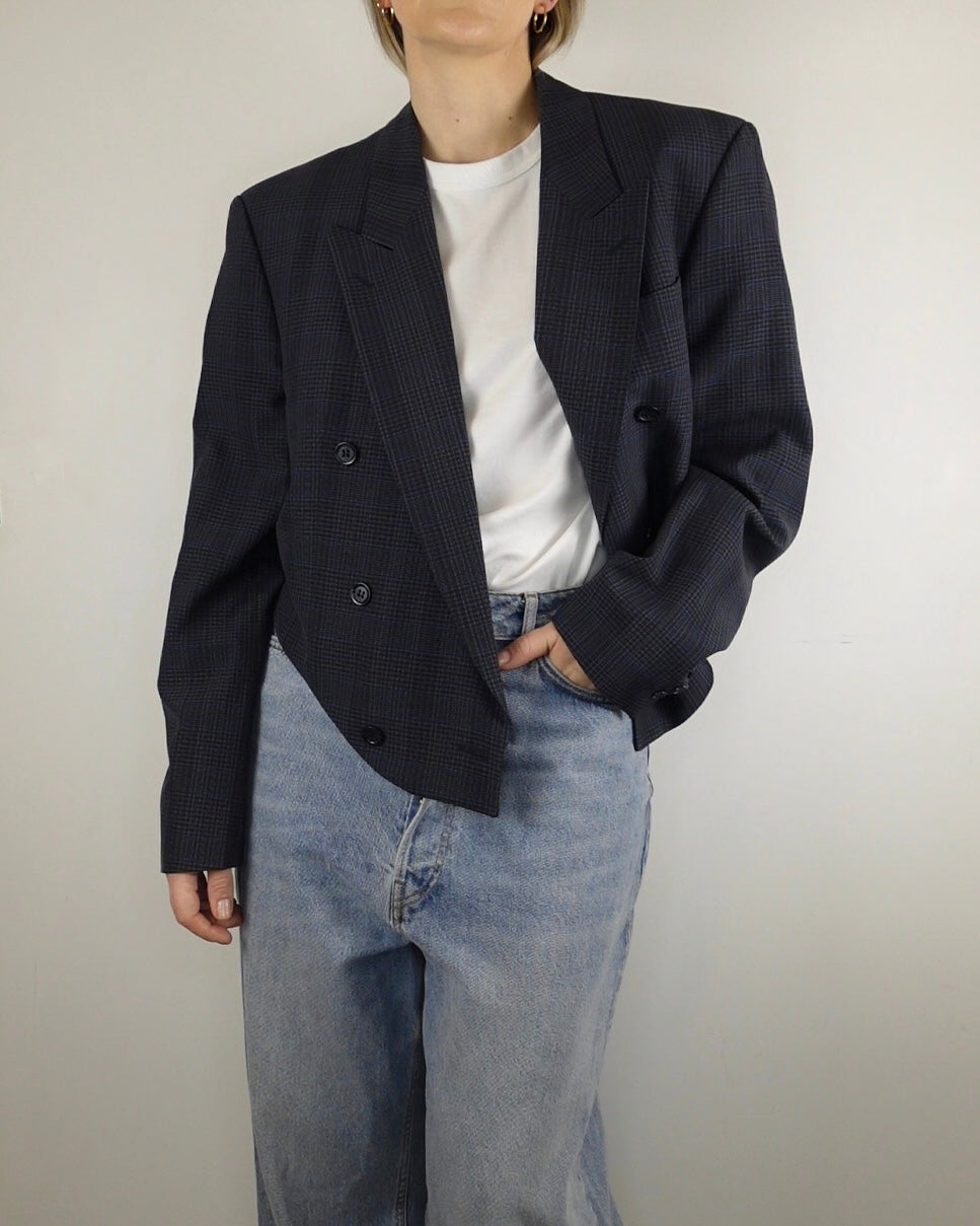 The Jane Jacket - Navy Check