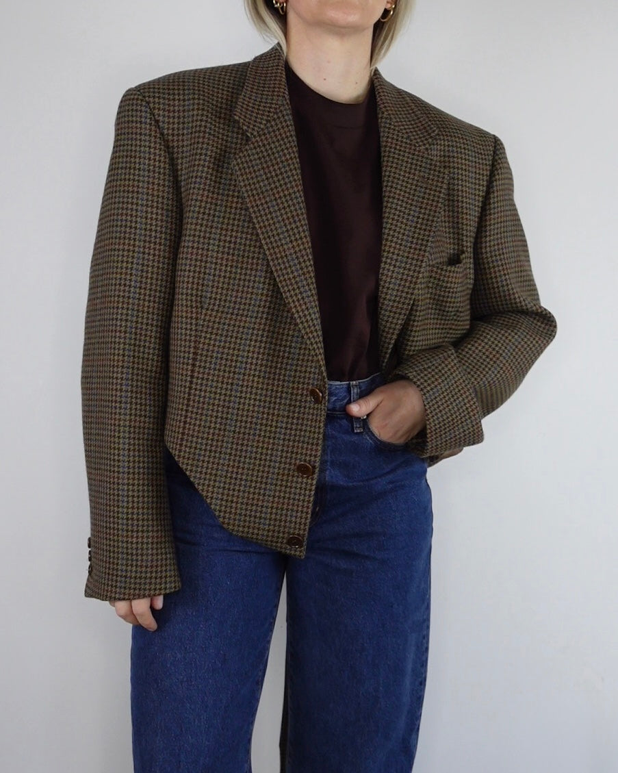 The Jane Jacket - Brown Hounsdtooth