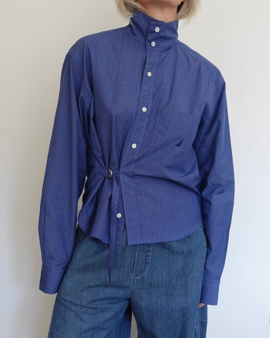 The Funnel Shirt - Blue and Navy Check