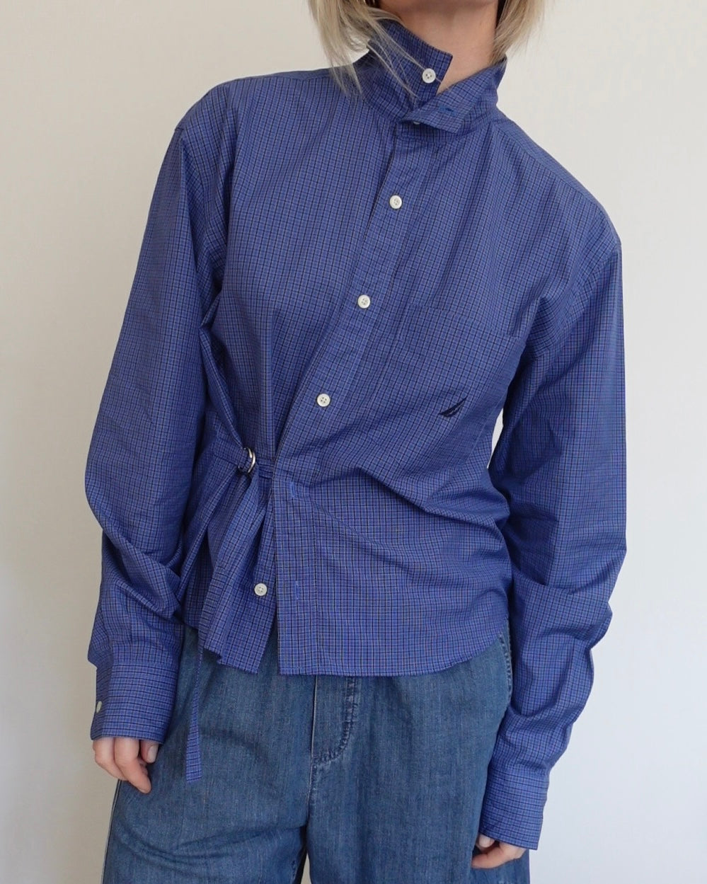 The Funnel Shirt - Blue and Navy Check