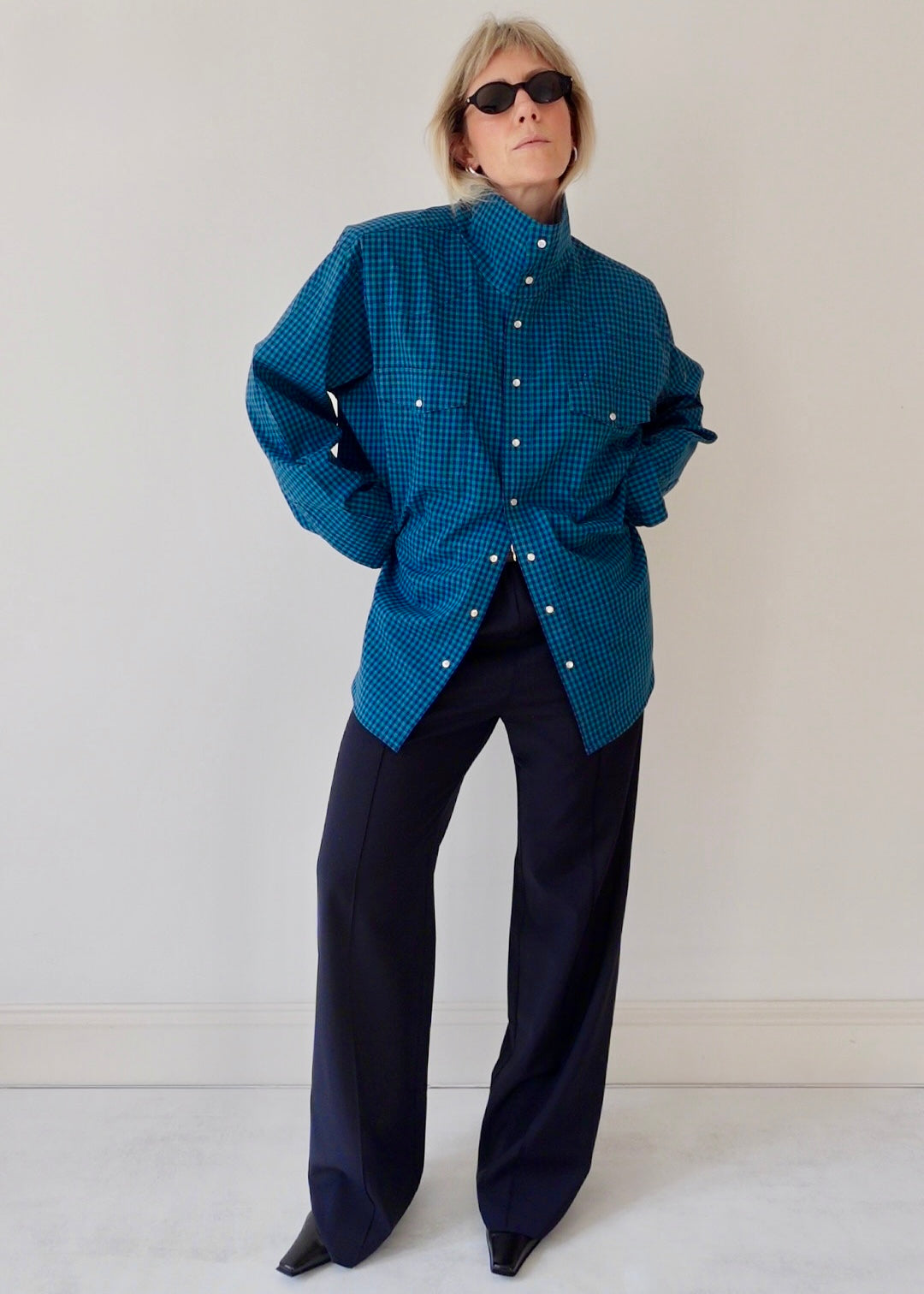 The Frame - Navy and Green Check