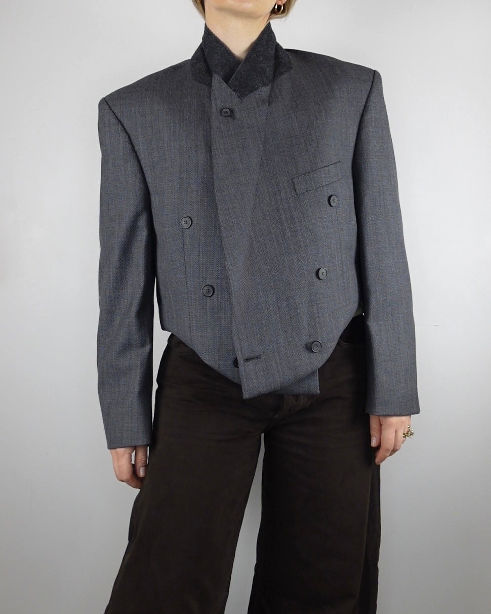 The Jane Jacket - Grey Herringbone