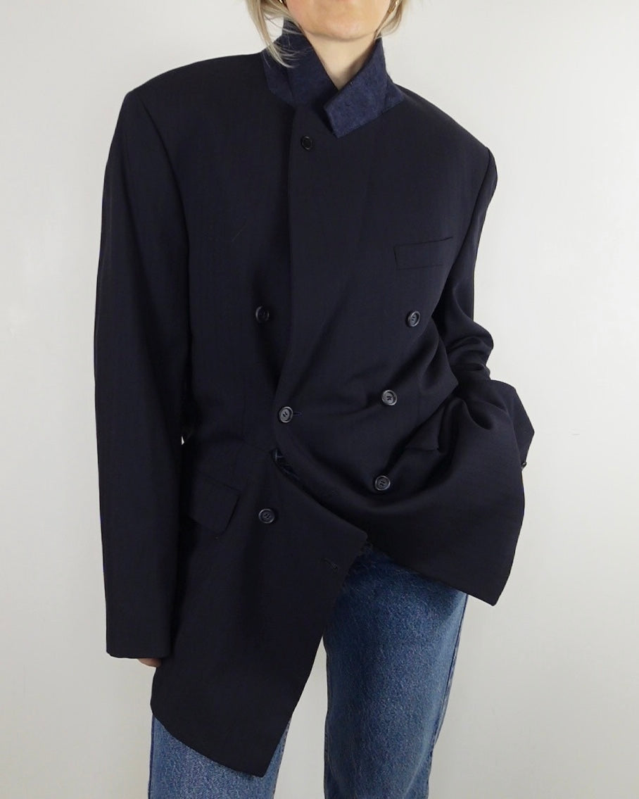 The Modern Blazer - Navy Shadow Stripe
