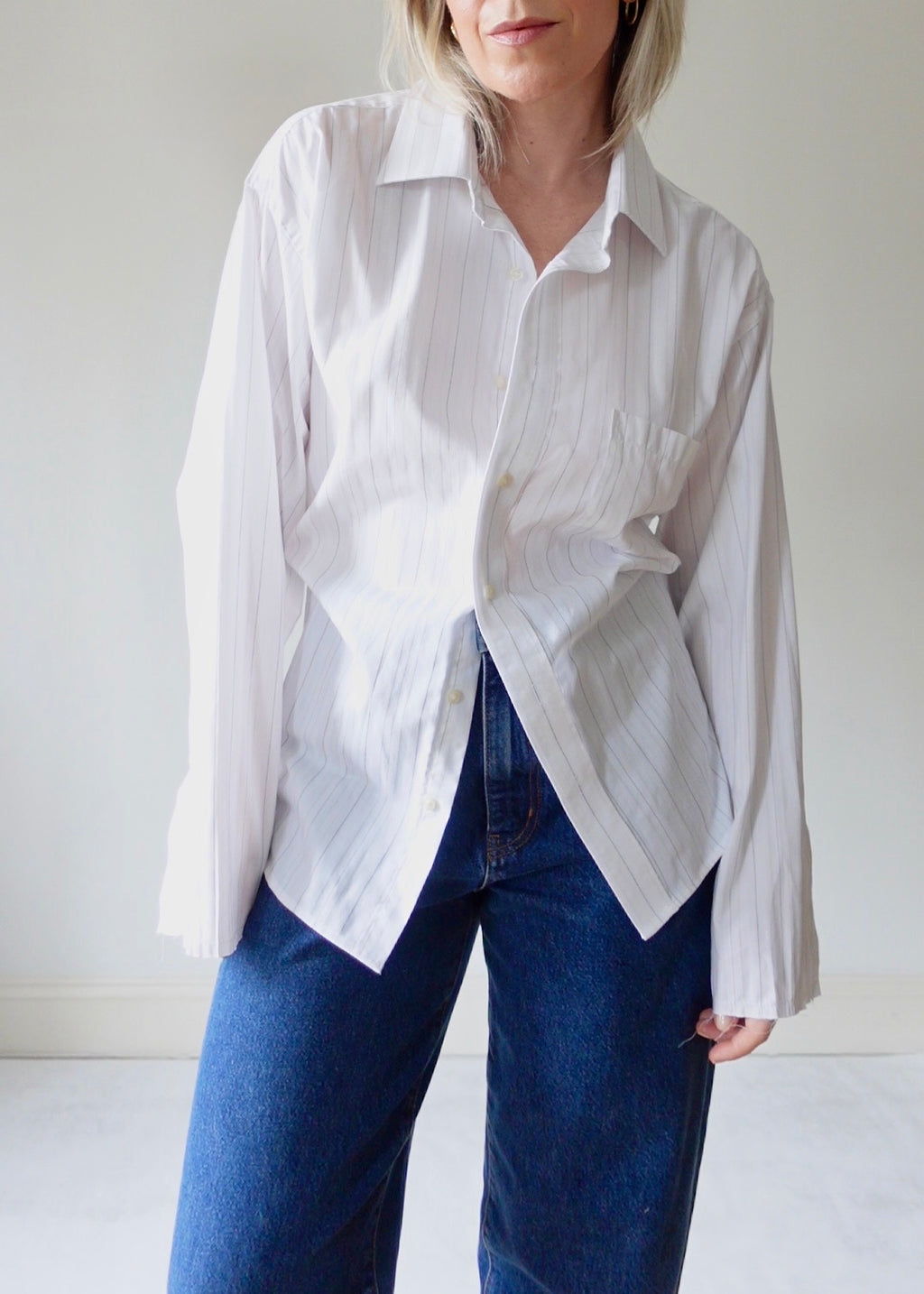 The Form - White Dobby Stripe