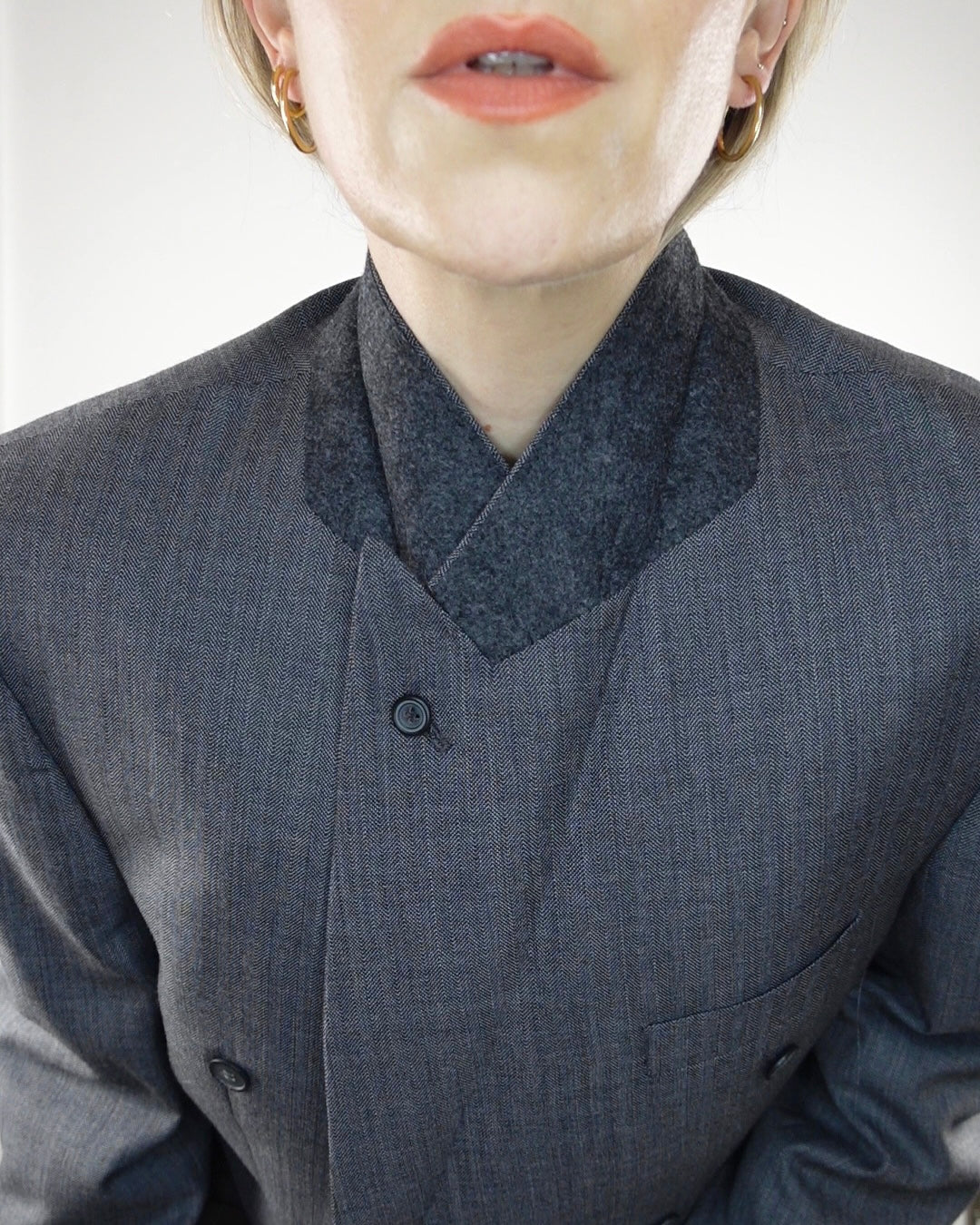 The Jane Jacket - Grey Herringbone