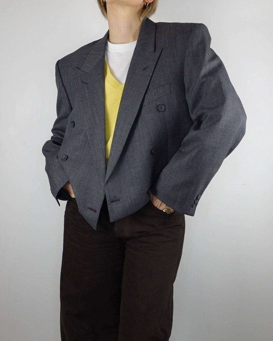 The Jane Jacket - Grey Herringbone