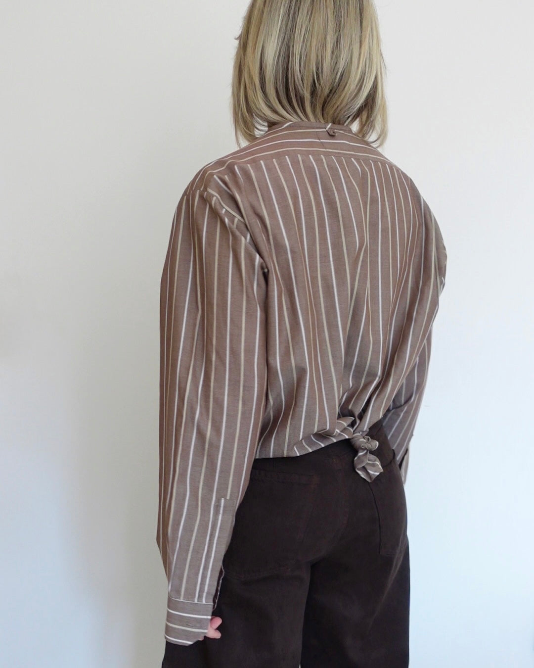 The V Shirt - Brown Stripe