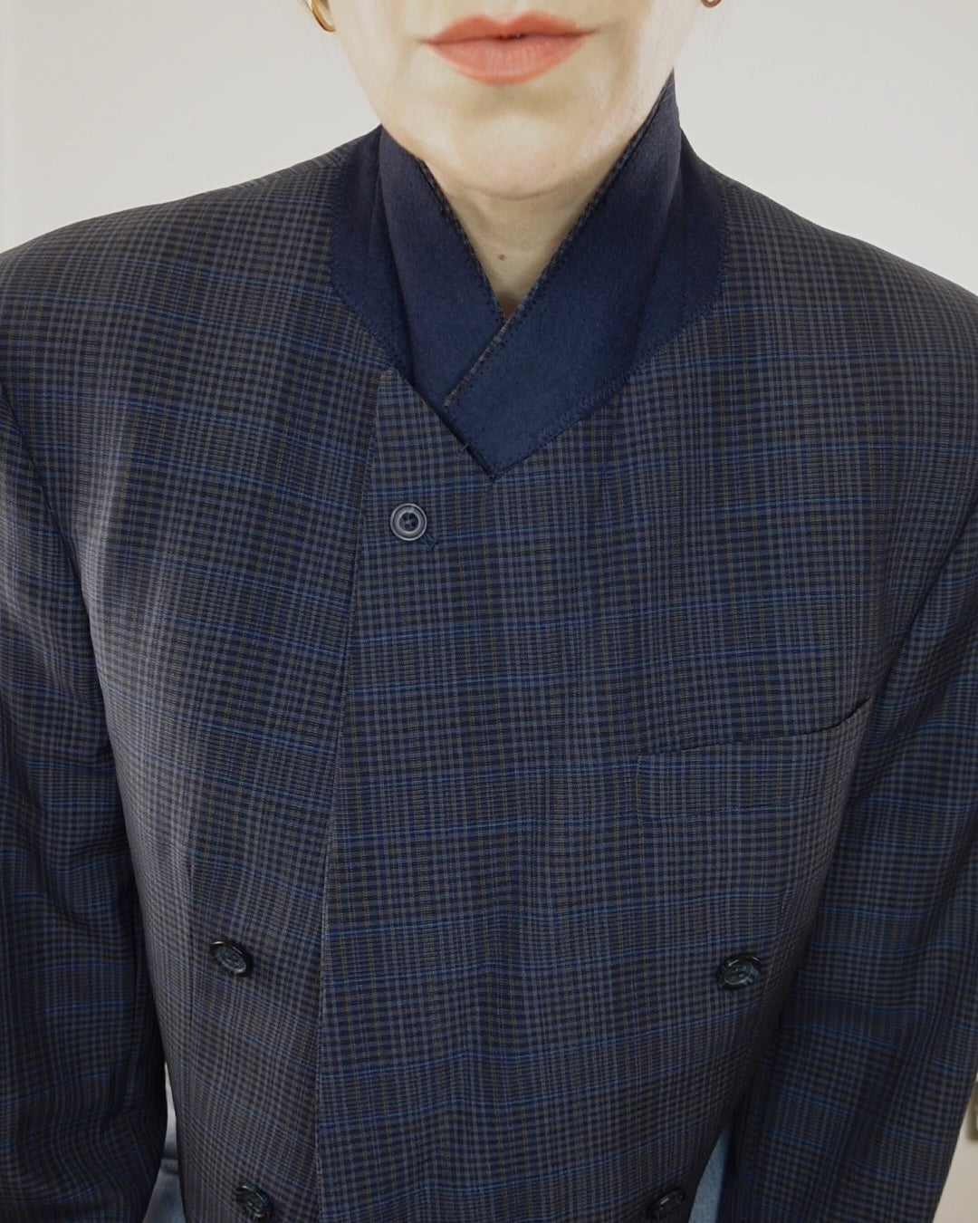 The Jane Jacket - Navy Check